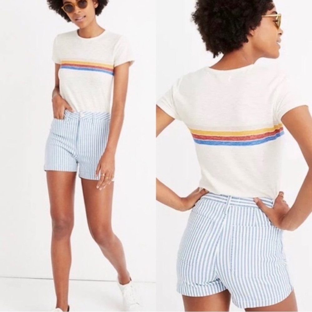 NWT Madewell Emmett Railroad Striped Shorts Sz. 25